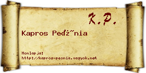 Kapros Peónia névjegykártya
